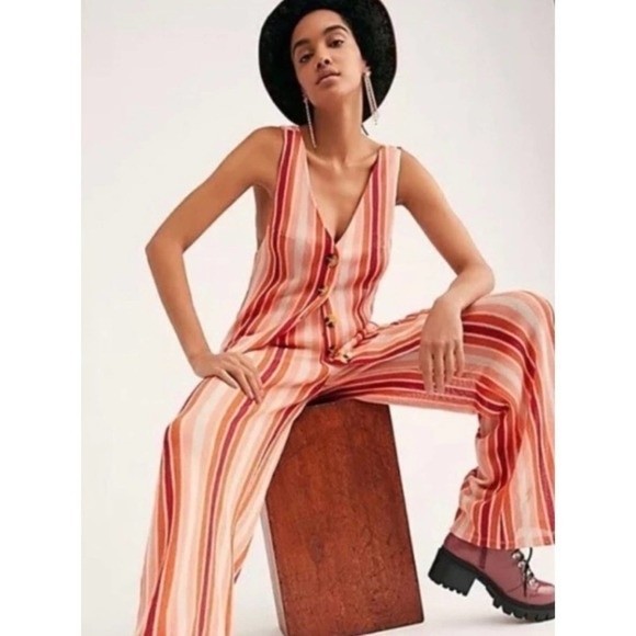 Free People Tops - Free People Boho Bridget Sunset Striped Tunic Vest